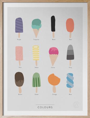 Colours - På Engelska Home Kids Decor Posters Food Monivärinen/Kuvioitu Kunskapstavlan