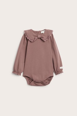 Newbie | Body z kołnierzykiem z kokardą | Ciemnoróżowy