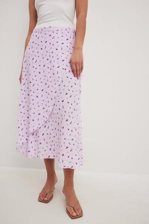 NA-KD JUPE PORTEFEUILLE - Jupes mi-longues - Violet,Flower - EU 32