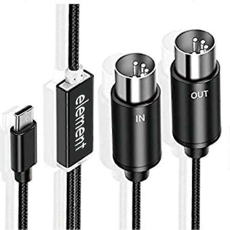 MIDI - USB C -tyypin C-kaapeli USB MIDI -muunnin merkkivalolla sähköurkujen tietokoneelle