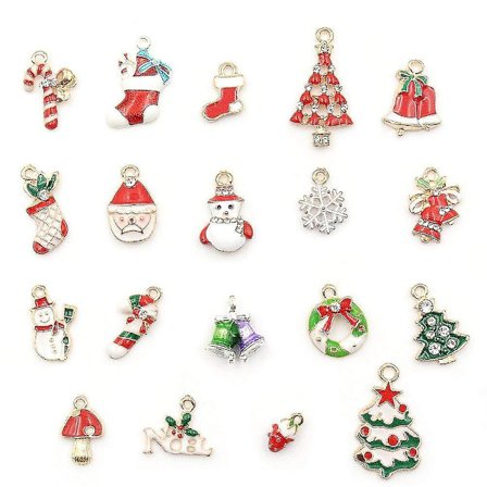 Metall julberlocker prydnad Xmas berlockhänge för armband