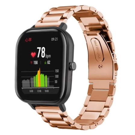 Amazfit GTS hållbart klockarmband i rostfritt stål - Roséguld