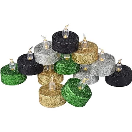 Flammeløse te-lys, varer i 72 timer, batteridrevne LED-votivlys, 12 stk. flimrende te-lys med varmt hvitt lys, festlys