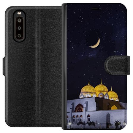 Yhteensopiva Lompakkokotelo Sony Xperia 10 II Tähtikirkas yö kultaisine kupoleineen ja puolikuun yllä valaistun moskeijan yllä