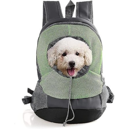 Ryggsekkbærer for små hunder og katter, valpefrontveske, kjæledyrtransportveske, ventilert og justerbar