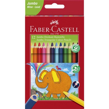 FABER-CASTELL Färgpenna Jumbo trekant 12 färger - Lyreco - Skola och förskola - Pennor och tillbehör - Färgpennor - Jumbo