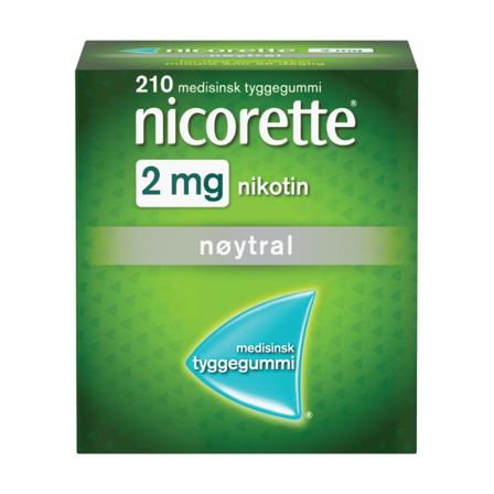 Nicorette 2 mg tyggegummi, Nøytral, 210 stk.