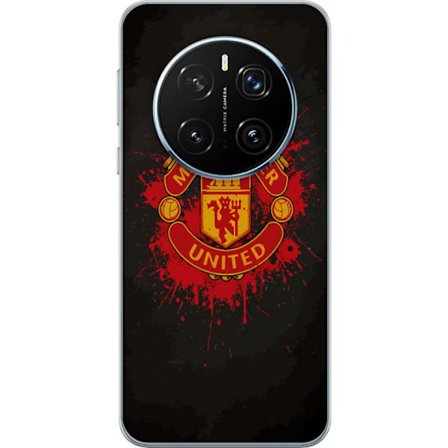 Kompatibel Mobilcover til Honor Honor Magic7 Pro Manchester United logo i rød og gul farve med rå sporty baggrund