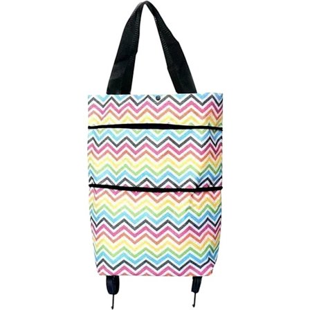 Hopfällbar shoppingväska hopfällbar, bärbar shoppingvagn väska dragväska teleskopisk rullväska stormarknad