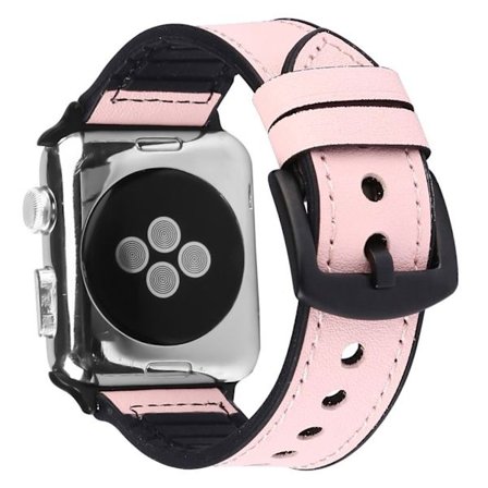 Apple Watch Series 5 40 mm klockarmband i äkta läder och silikon - Rosa