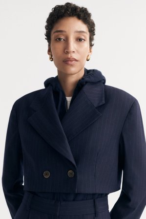 Soft Goat - Pinstripe Blazer - Kaschmirjacke - M - Navy