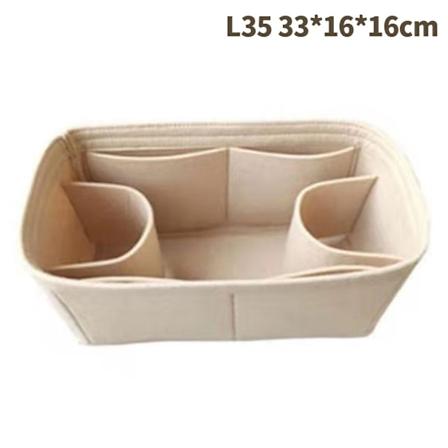 Laukkukangas-organisaattori, huopavuori, 25 30 35, meikki, käsilaukku Khaki StyleA L