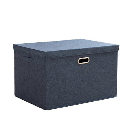 Oppbevaringsboks i bomulls- og linstoff med lokk - Klesoppbevaringsboks PPP