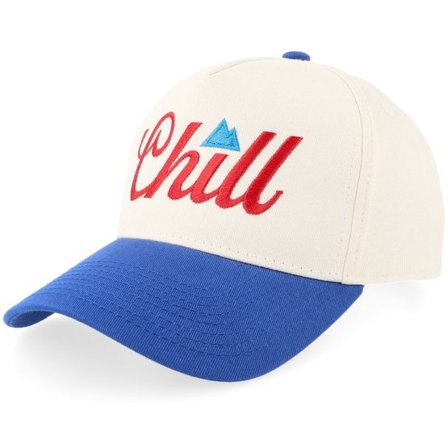Iconic - Vit adjustable Keps - Chill & Mountain Off White/Blue A-frame Adjustable @ Hatstore