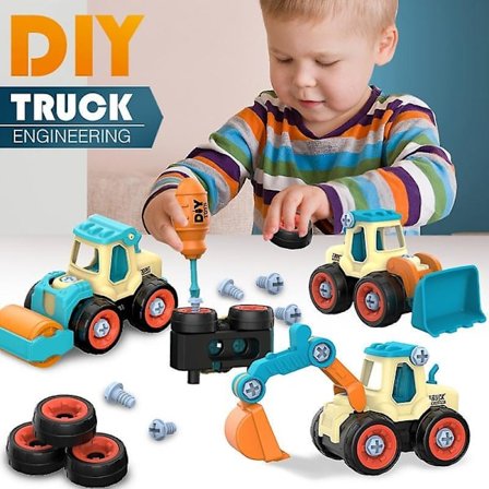 Nut Disassembly Loading Unloading Engineering Truck Excavator Bulldozer Kids Screw Boys Creative Tool Education Toys Car Model