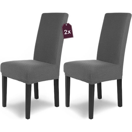 2-delt elastisk flanellstoltrekk / antrasitt / svingstol c