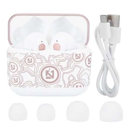 Ts100 Bluetooth 5.0 Trådløst Headset Svedtæt HIFI Stereo Sportsøretelefon med Mikrofon - Hvid