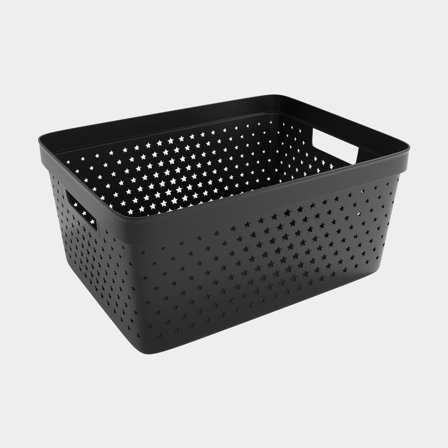 Plastic storage basket Nordiska Plast Store It Star Basket, black, 358 x 271 x 160 mm, 13 litres