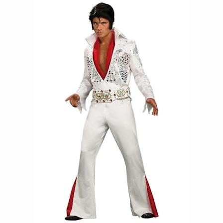 Halloween-kostymer 2024 Rockstjärna vit Elvis Presley stor herr- och damkostym cosplay-kostym utomhusfestföreställning dans kostym-Xin White men adult