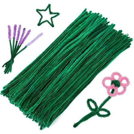 150 stycken gröna piprensare Chenille-stång, Piprensare Chenille-stång, Hantverkspiprensare, Konstpiprensare, Piprensare i bulk för Cr (FMY)