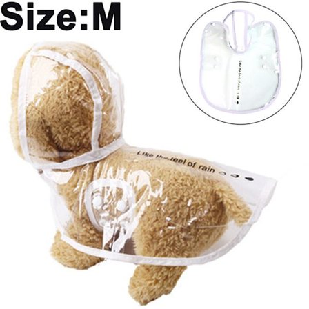 Hundregnkappa med huva Poncho Transparent Regnjacka för Små Hundar