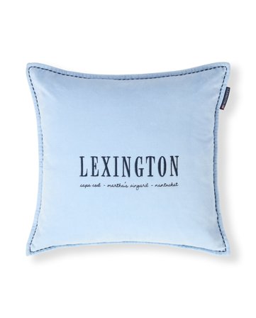 Lexington Lexington logo bio-baumwollsamt kissenbezug, blau