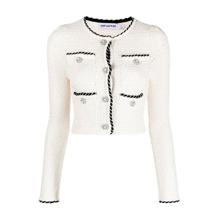 Self Portrait, Cardigans Wit, Dames, Maat:L