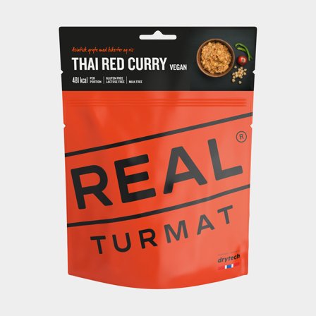 Alimento liofilizado / comida de camping Real Turmat Thai Red Curry, sem glúten / vegano / vegetariano, embalagem individual, 460 g