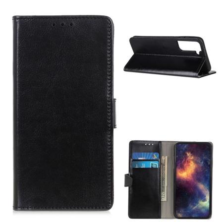 Samsung Galaxy S21 - Crazy Horse Fodral - Svart Black Svart