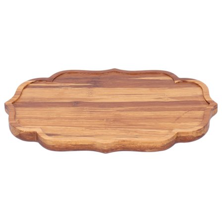 Bambus tebakke tebord serveringsplade japansk stil service med beskyttelsespudeS 19,8x13,7x1,8cm