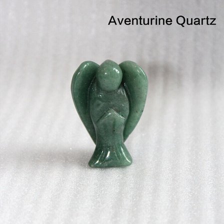 Skyddsängel snidad kristallfigur Pocket Stone Healing Craft Staty Present