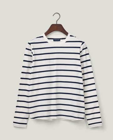 Lexington Långärmad t-shirt, vit/mörkblå