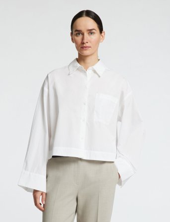 Selected Slfastha Ls Cropped Boxy Shirt Noos - White - 40