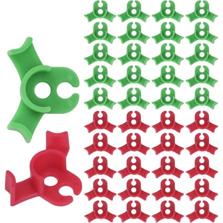 40 stk. planteklemmer, plantetræningsklemmer, plantebøjer, anti-korrosion, genanvendelige, fugtbestandige, til blomster, vinstokke, grene (rød 20 + 