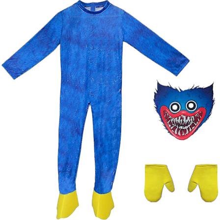 Poppy Playtime Huggy Wuggys Lasten Asu, Peli Huggy Wuggys Cosplay Karnevaali Kauhuhirvi Hyppyasu (l)-Xin