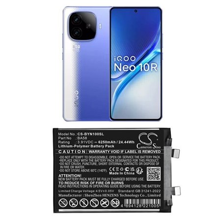 Batteri til SmartPhone, Mobil til VIVO I2221, iQOO Neo 10R 5G, iQOO Neo10 R