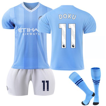 23-24 Manchester City Home Kids Football Kit nr 11 Doku