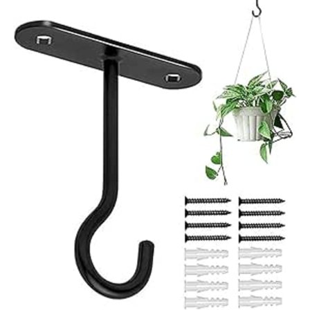 Kasvikoukut kattoon, kasvikoukut kattoon | 2 kpl kattokoukkuja | Kattokruunukoukku kattoasennus, rauta ruosteenesto, raskaat kattokoukut kasveille