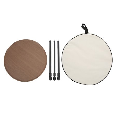 Fällbart Campingbord Runt Aluminiumlegering Lyftbart Bärbart Picknick Campingbord för Självkörande Husbil Utrustning Tillbehör Träkorn Färg