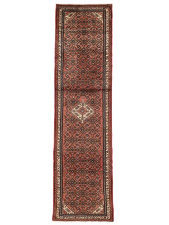 73X281 Tapis D'orient Hosseinabad De Couloir Rouge Foncé/Marron (Laine, Perse)