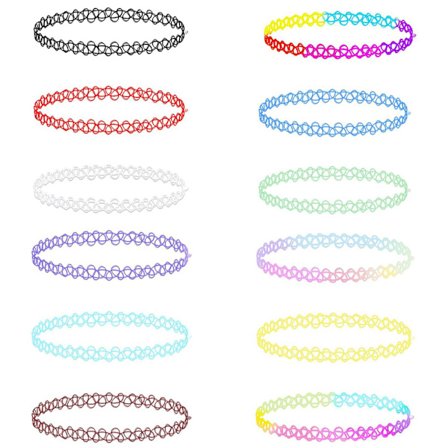 12 stk. Choker Halskæde Sæt Plastik Henna Tattoo Stretch Elastisk Smykker Kvinder T