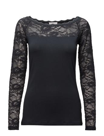 Lacy Boat T-Shirt- Min 16 Pcs Bluse Langærmet Grøn Kaffe