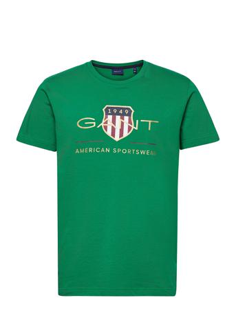 D2. Archive Shield Ss T-Shirt T-shirt Grøn GANT