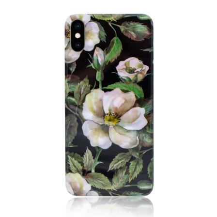 Usync Iphone Xs Max Skal - Design Case Flowers Svart