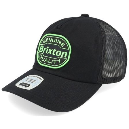 Brixton - Svart trucker Keps - Neon Keaton Mp Trucker Hat Black/Green Trucker @ Hatstore
