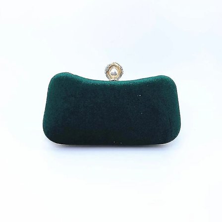 Sammet Bronzad Kvällsväska Retro Clutch - Grön