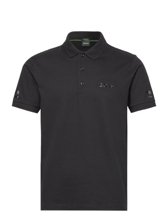 Paddy Mirror Polos Short-sleeved Svart BOSS*Betinget Tilbud