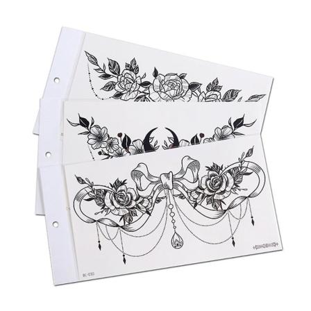 6 st Sternum Cover Beauty Vattentäta Tatueringsklistermärken