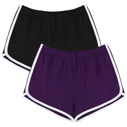2-pack puuvillaiset urheilushortsi Yoga Tanssi Unihousut Lyhyet housut kesä urheilushortsi (L)