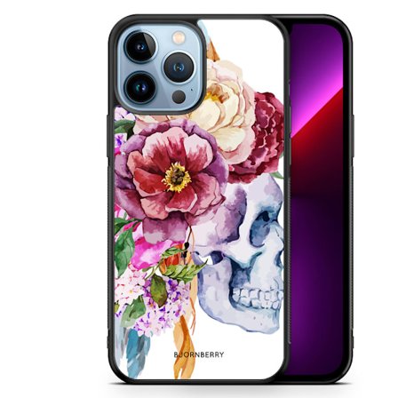 Bjornberry Skal iPhone 13 Pro Max - Dödskalle Blommor